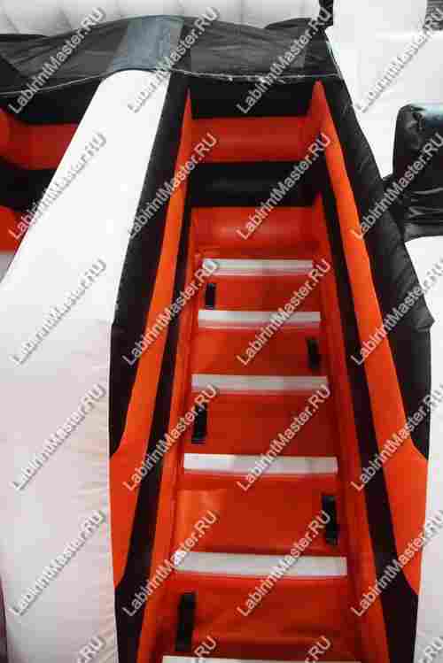 Коммерческий батут "Белый клык" с механизированной головой, 6*5*4 м черно-оранжевый