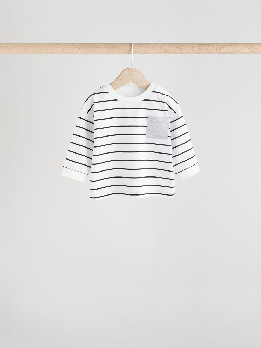 Лонгслив для малышей Next E48-162, 3 шт., Бежевый, Белый, Серый