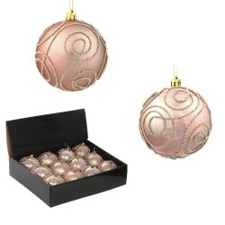 GAEM Набор из 12шт Украшение новогоднее Шар "Волшебный завиток", D 8 см, L35 W27 H9 см