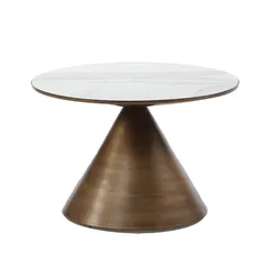 Журнальный столик Verdo Ø70х46 см, белая керамика