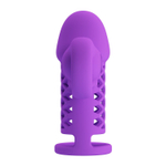 Фиолетовая вибронасадка с клиторальным отростком Harden