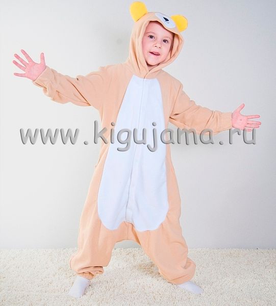 Кигуруми детские: лиса, енот, медведь, панда, коала