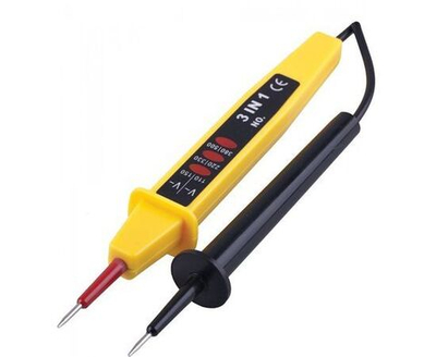 Тестер ступенчатой индикации напряжения контактный двухполюсной до 500V, желтый, TST500-2, Stekker, 32863 1 шт.