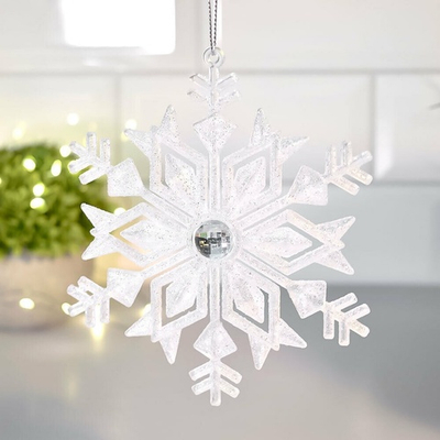 Подвеска "Волшебная снежинка" 14см, белый