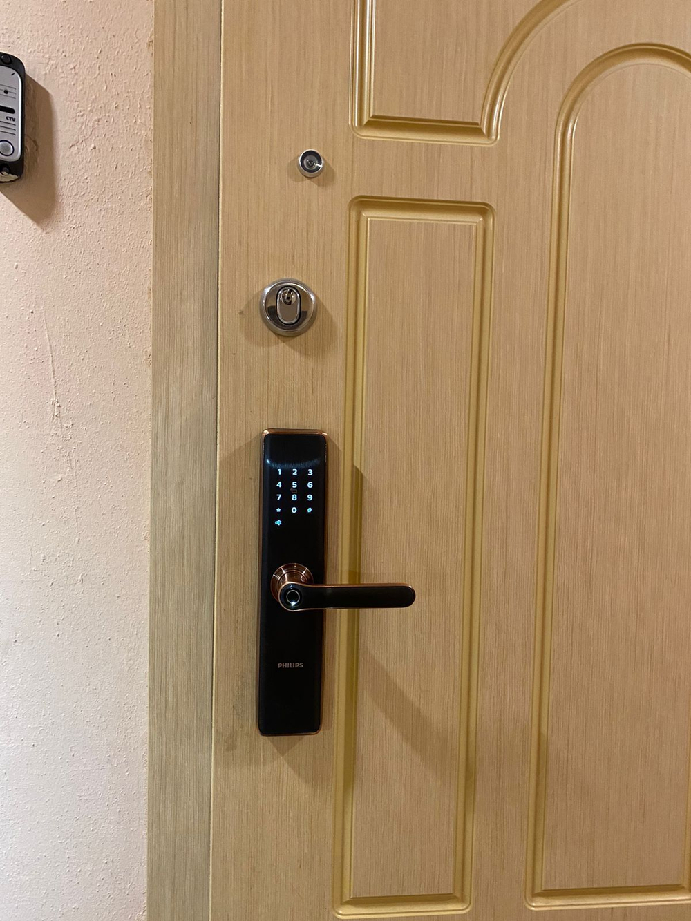 Электронный дверной замок PHILIPS EasyKey 7300 медный