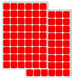 Красные виниловые наклейки для маркировки Policomprint М2, 20х20 мм.