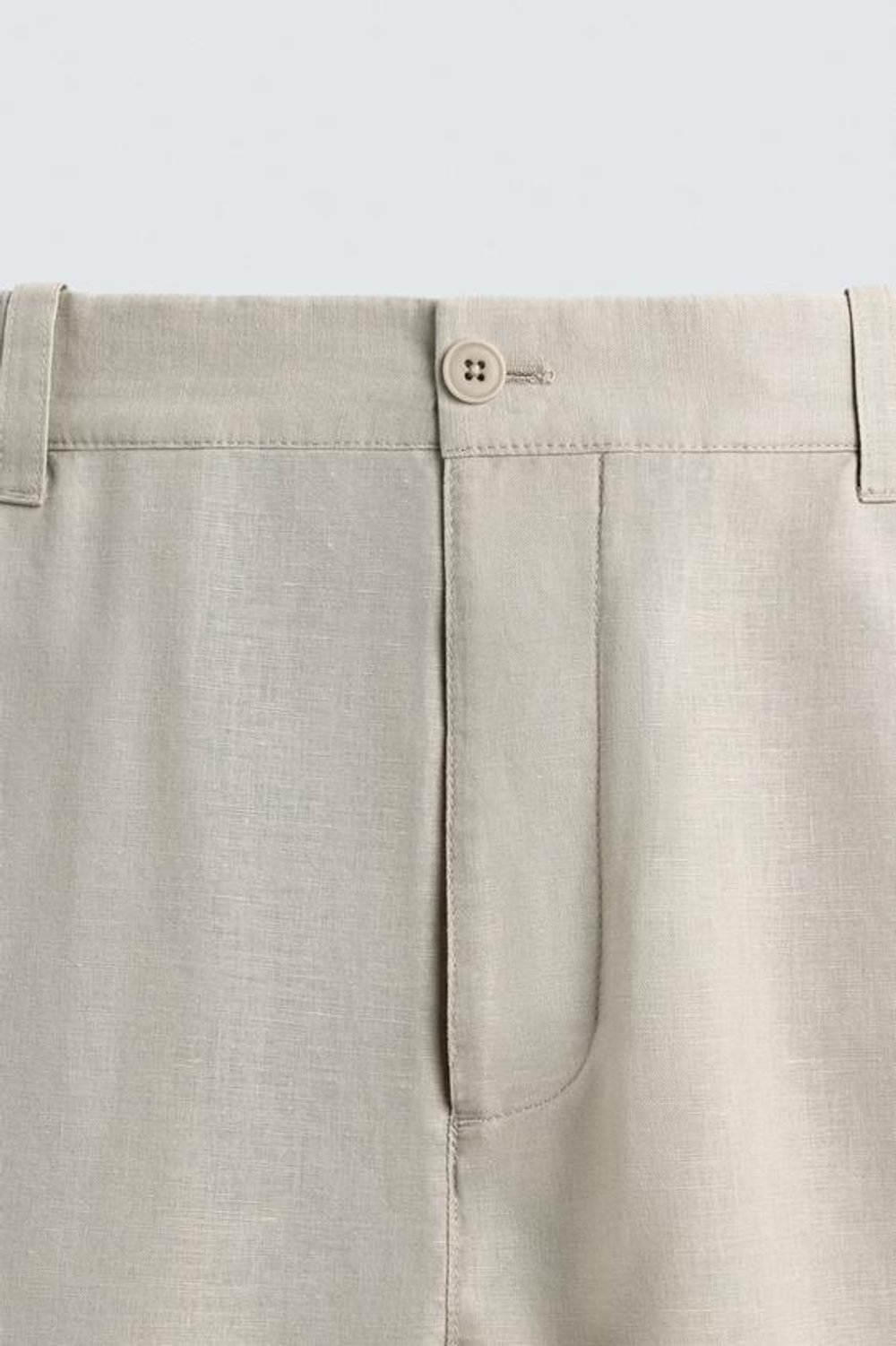 ZARA БРЮКИ STRAIGHT FIT ИЗ КОНОПЛИ И ХЛОПКА, ПЕСОЧНЫЙ