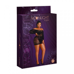 Сексуальное платье-сетка с кружевными вставками от Moonlight черное (plus size)