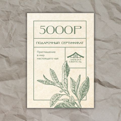 Электронный подарочный сертификат на сумму 5000 рублей