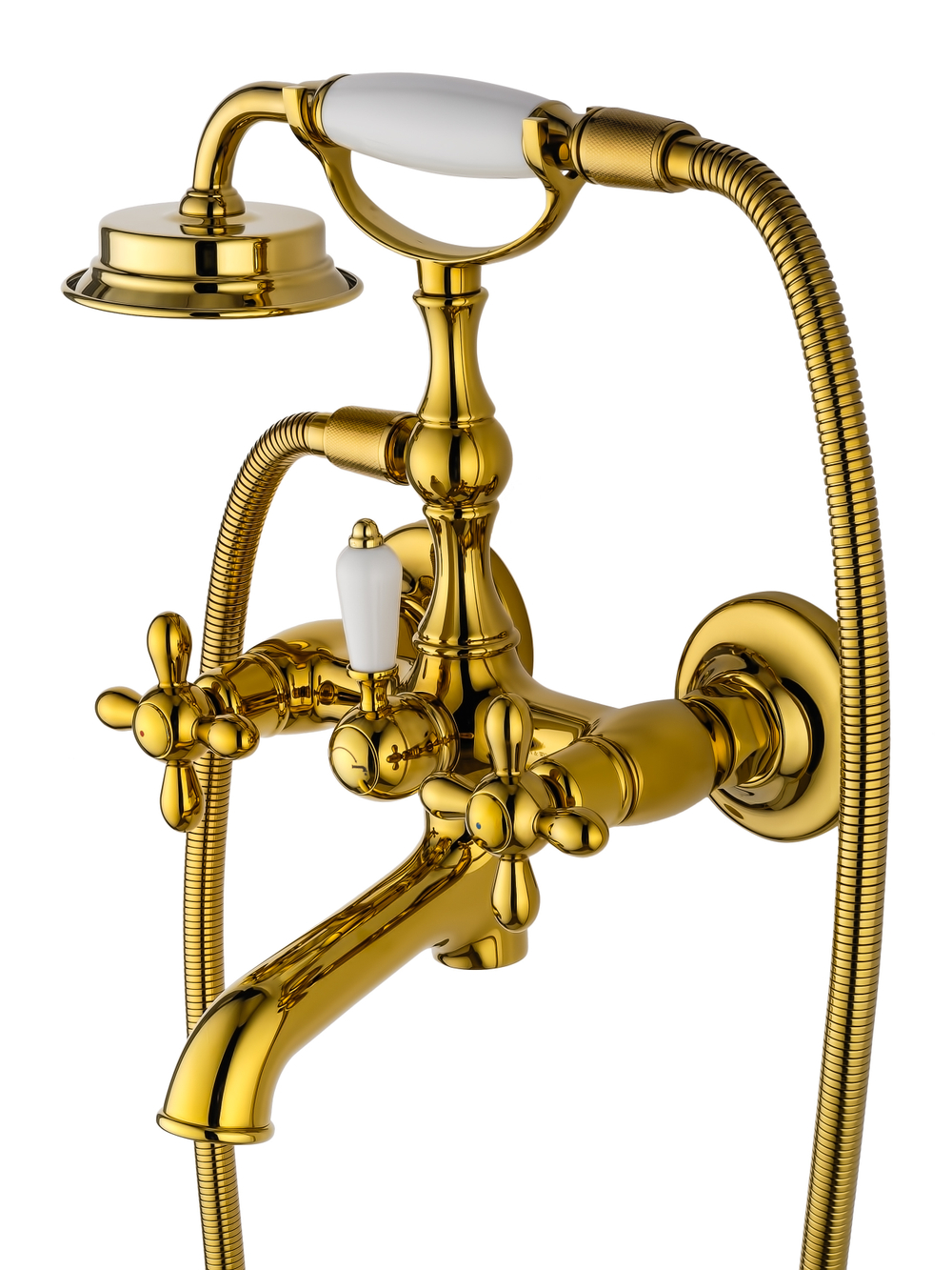 Смеситель для ванны с душем WONZON & WOGHAND RETRO, Глянцевое золото (WW-88639020-PG)