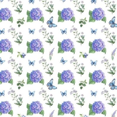 Гортензии и бабочки