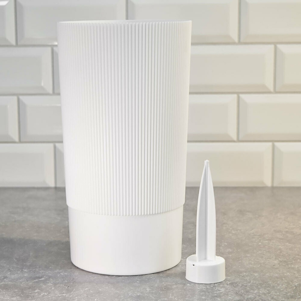 Ваза для цветов под срезку 20см с колышком "Версаль", белый