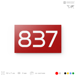 Номер на дверь 837, табличка на дверь для офиса, квартиры, кабинета, аудитории, склада, красная 120х70 мм, Айдентика Технолоджи