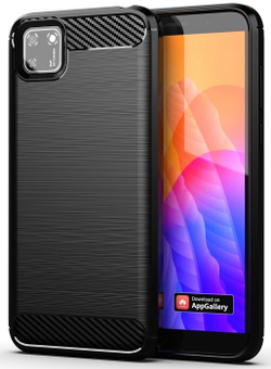 Чехол черного цвета для Huawei Y5P, серии Carbon от Caseport
