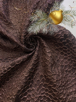 Костюмная жаккард, коричневый, люрекс бронза TR