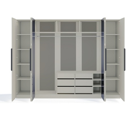 Стелла серый камень (Эра) Шкаф шестидверный