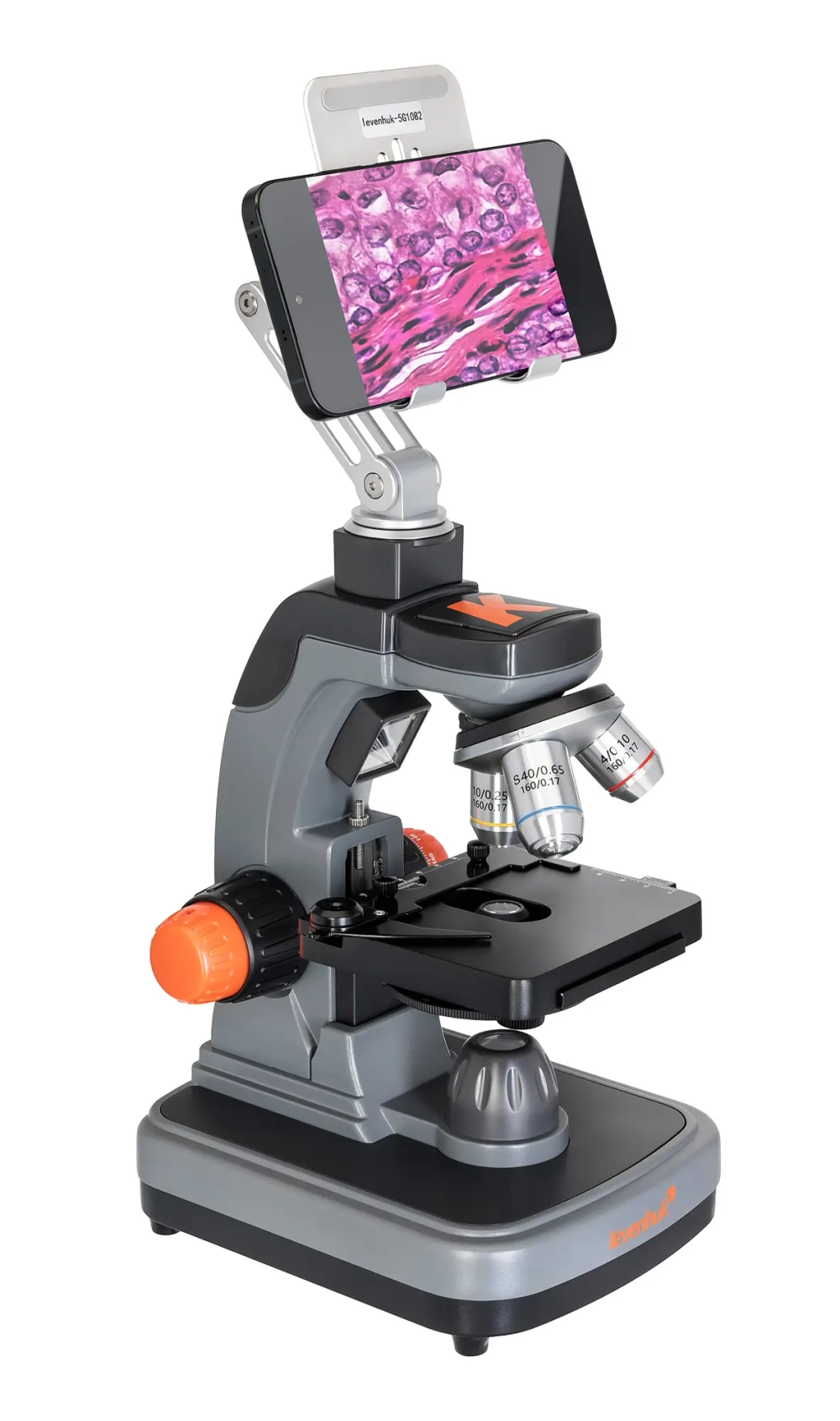 Фотомикроскоп Levenhuk Kelvin Touch KM3 с экраном смартфона, правый ракурс