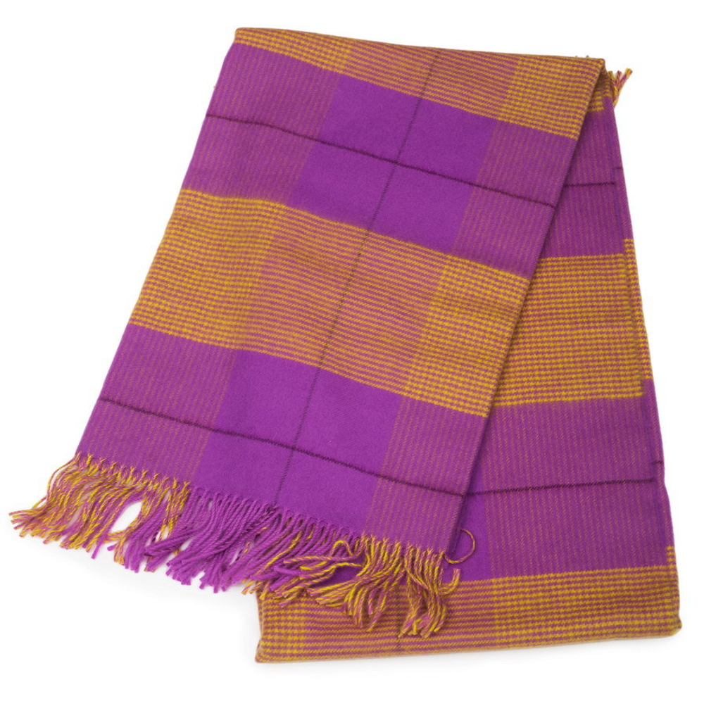 Плед шерстяной 130x180 Blanc des Vosges Tartan Cyclamen Франция