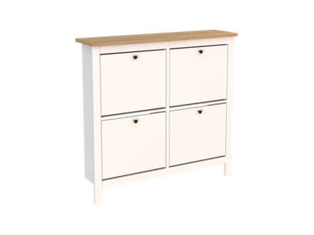 Тумба для обуви Сага 113*108 (112,6*27,9*107,9 см), белый/ясень