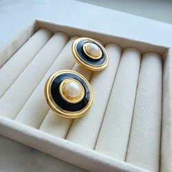 Круглые клипсы с эмалью