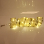 Гирлянда для дома ЛЕНТА ДЕКОРАТИВНАЯ «Морозные снежинки» 2,0 м, 6 см, 20 ламп LED (на батарейках), Золото (подсветка золото)