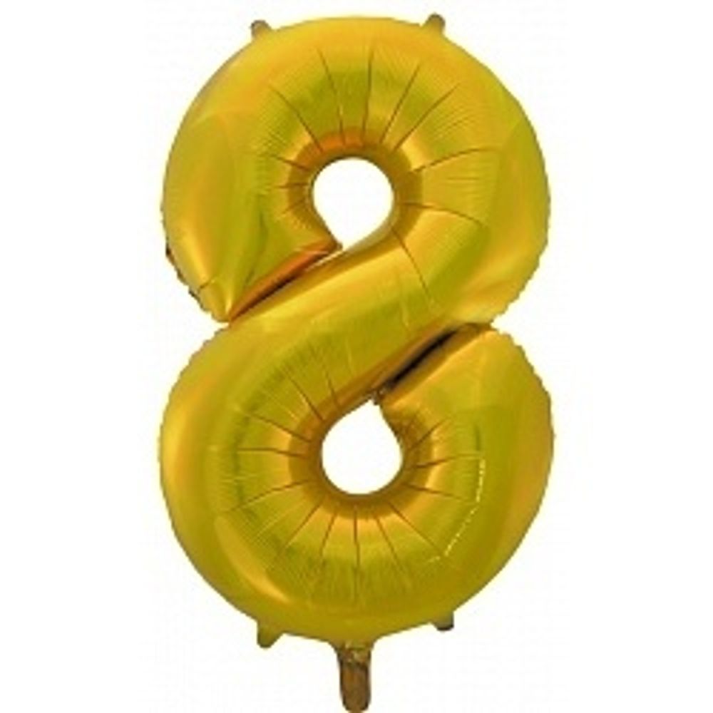 Шар (34"/86 см) Цифра, 8, Золото
