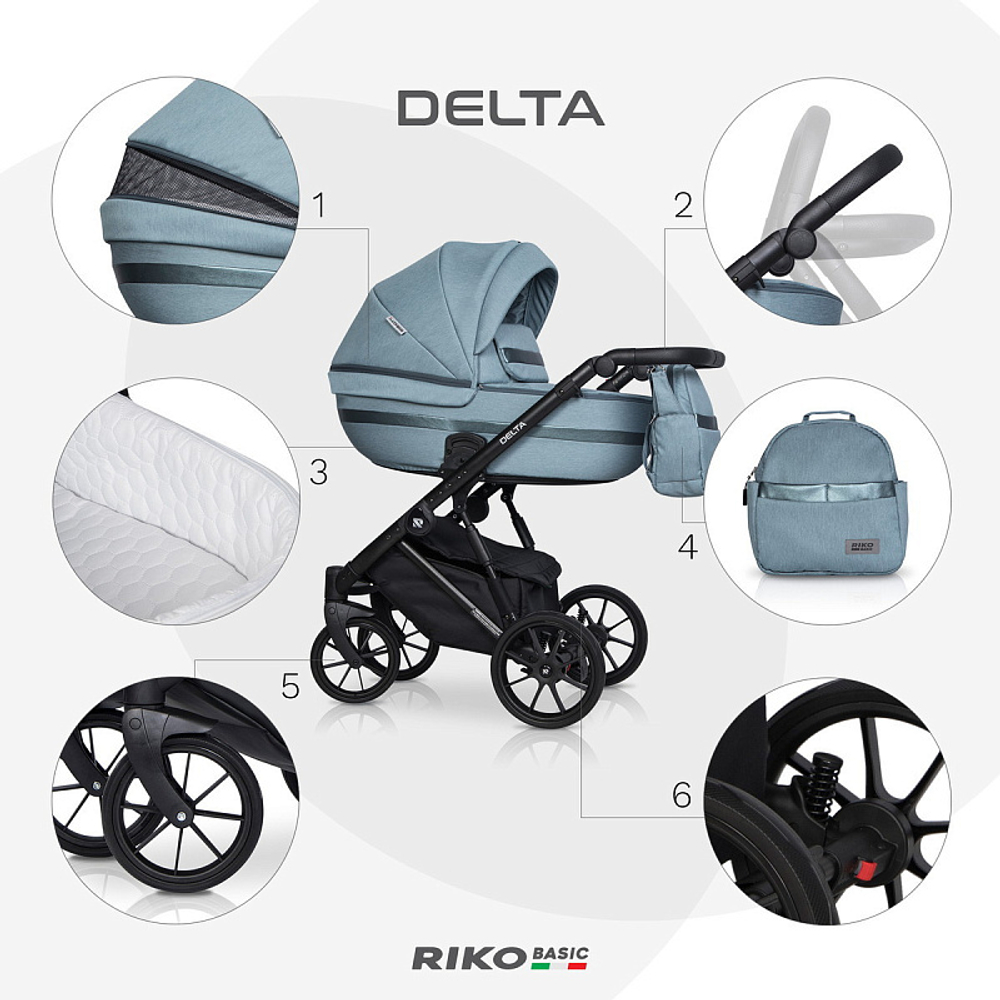Детская коляска Riko Basic Delta 3 в 1 02 Ocean