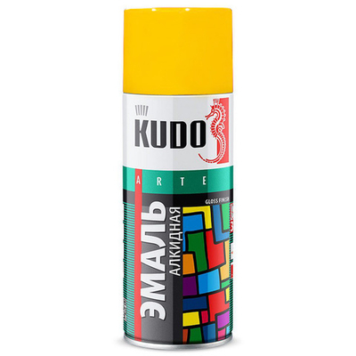 Краска аэрозоль алкидная KU-1013 желтая 520мл