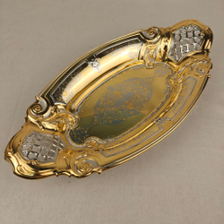 Конфетница/Фруктовница "Золотая сказка" златоустовская гравюра