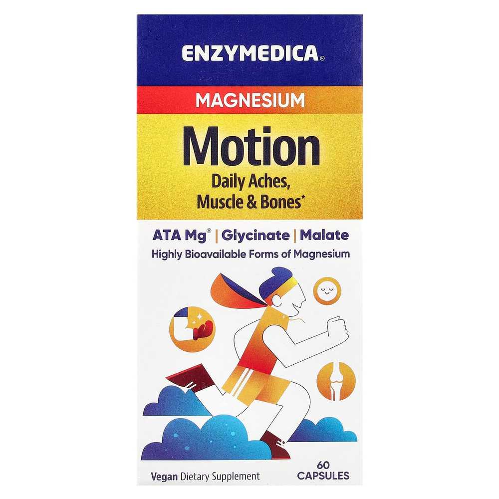 Enzymedica, Магний, движение, 60 капсул