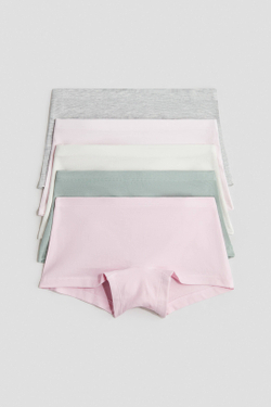 H&M Набор из пяти хлопковых трусиков, зеленый