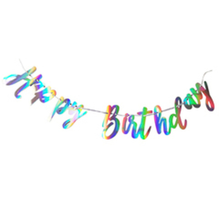 Гирлянда-буквы "Happy birthday" (курсив) Голография 2 м