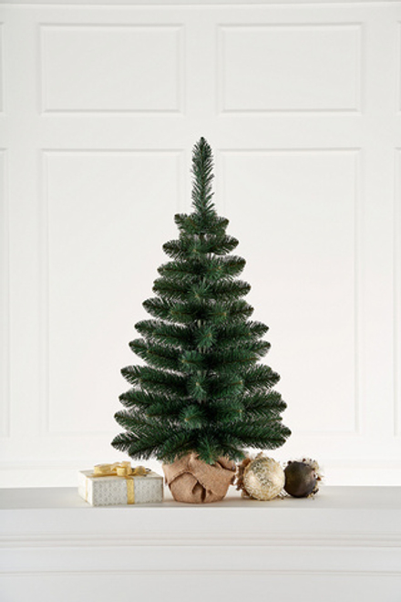 Ель настольная Боярская 0,7 м пенек + мешковина Пленка ПВХ МаксКристмас