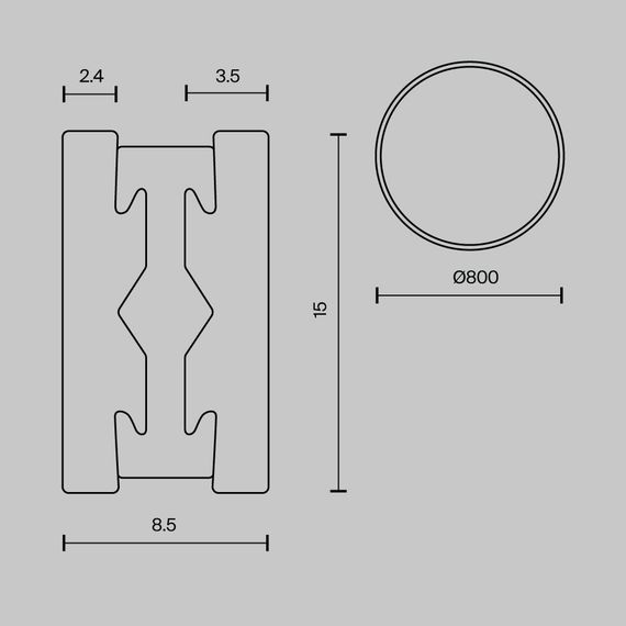 Шинопровод Maytoni Technical Flarity Busbar TRX154-R-D800-B