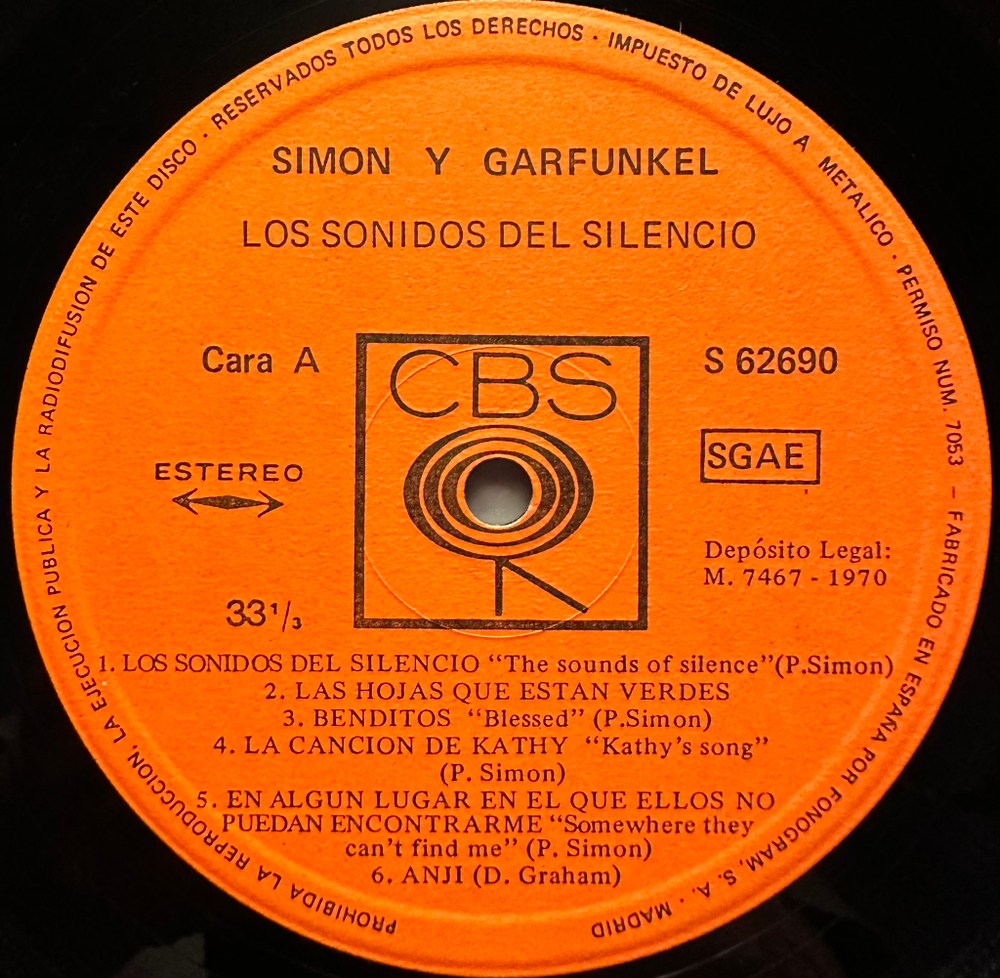 Simon & Garfunkel - Sounds Of Silence (Испания 1970г.)