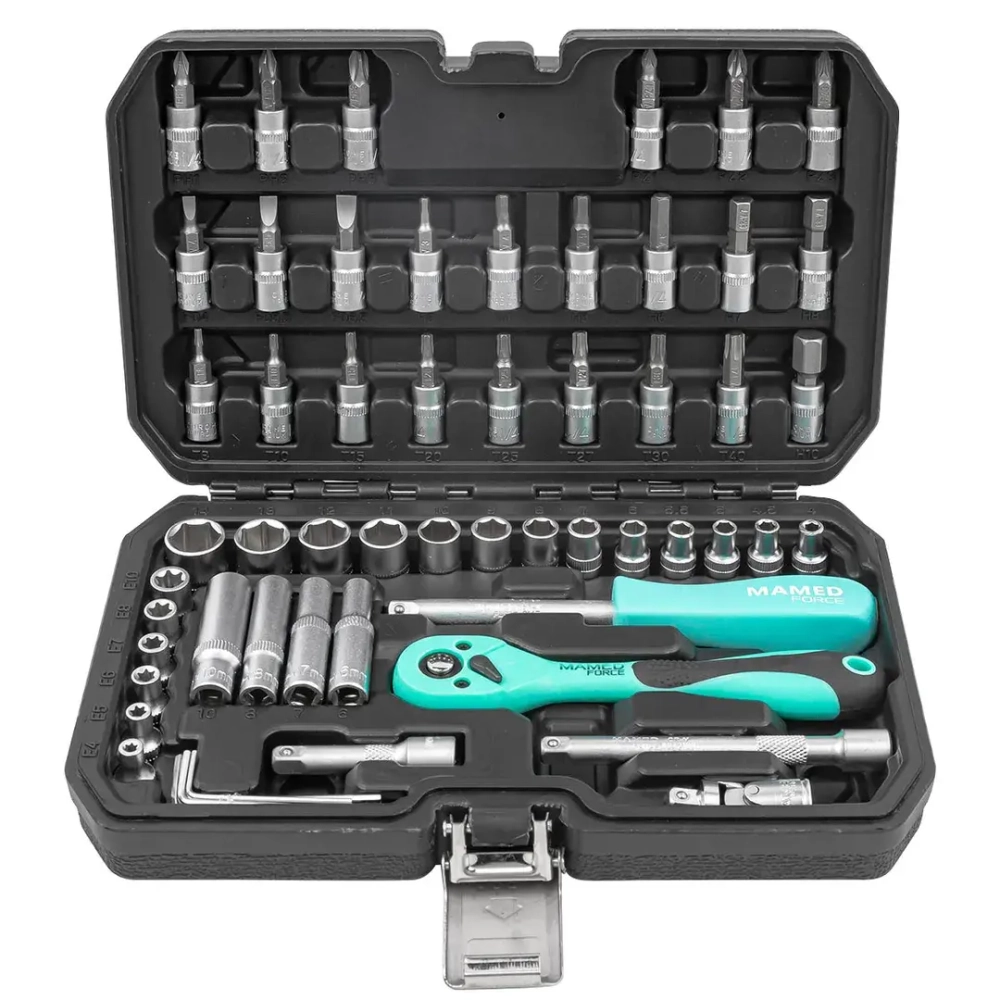 Набор инструментов PROFI 56пр. 1/4''(6гр)(4-14мм,Е4-Е10) MAMEDFORCE MF-2571-5