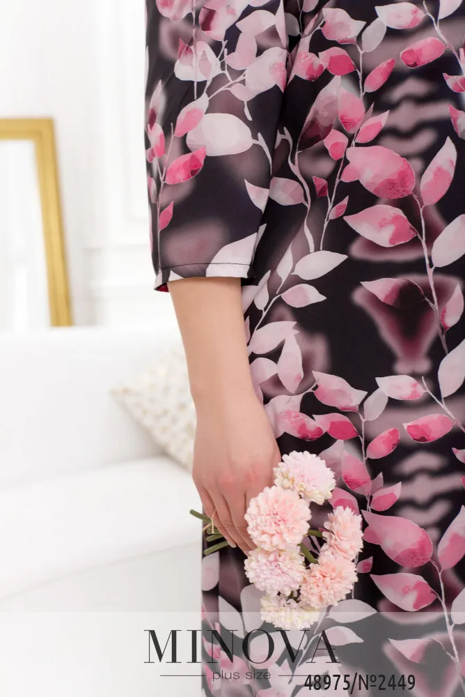 Платье 2449-черный-сиреневый Minova