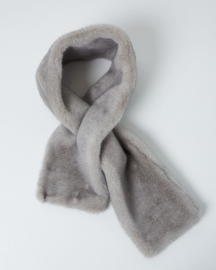 Шарф из искусственного меха норки серый