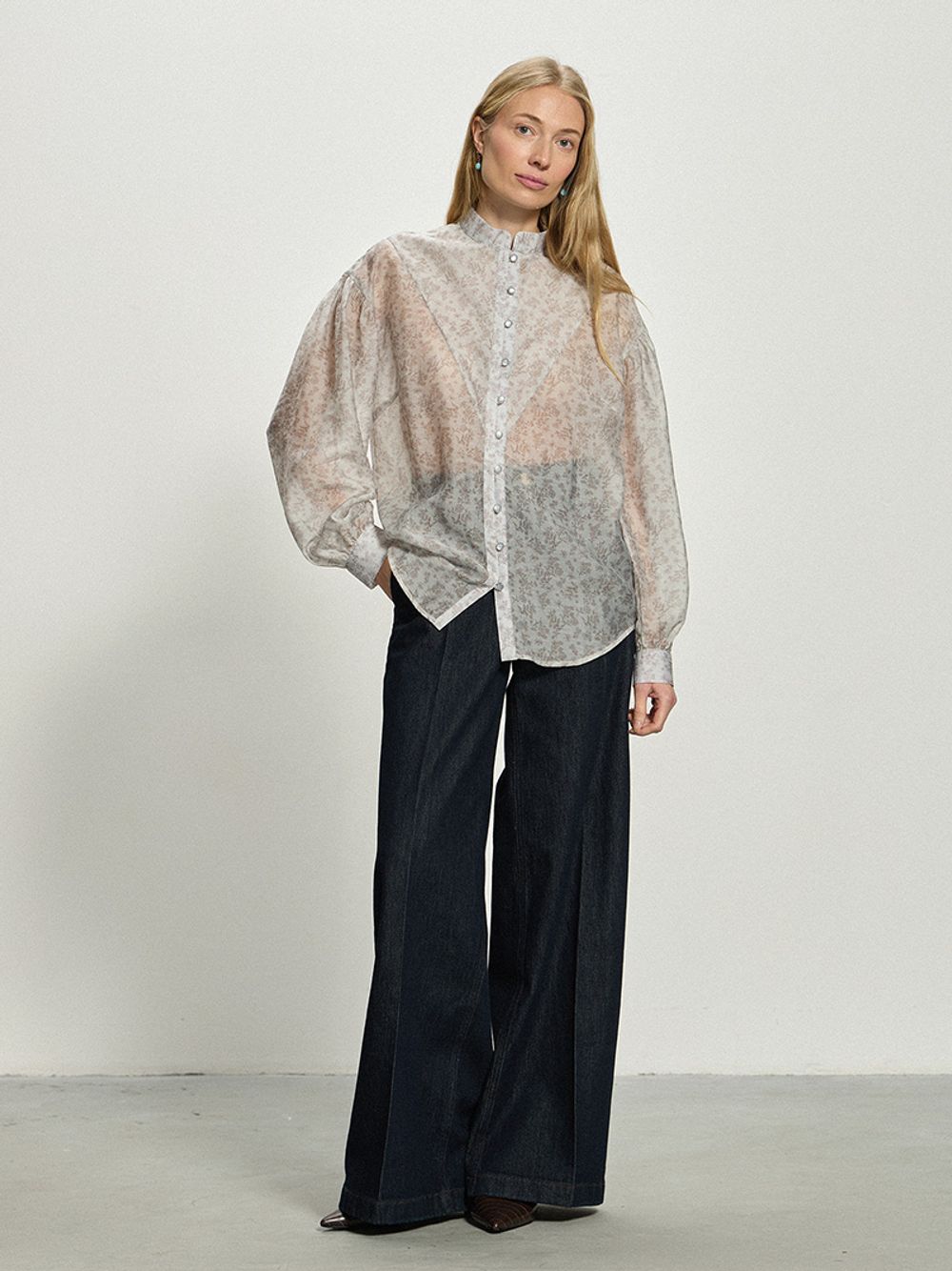 Рубашка кантри голубая