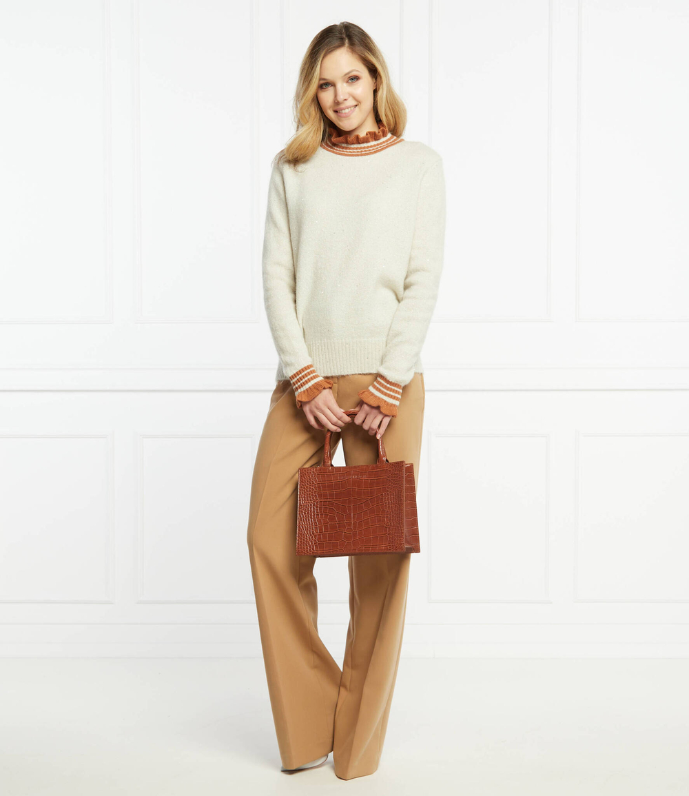 Хлопковый свитер Silvian Heach - бежевый(PGA21034MA)