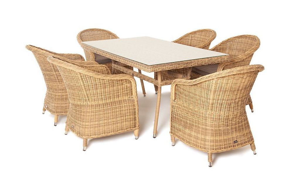 "Эспрессо" обеденная группа плетеная, цвет соломенный