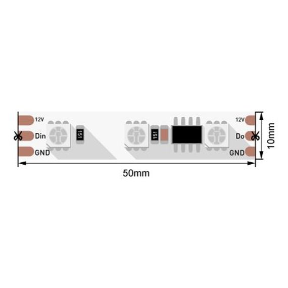 Светодиодная лента SWG 14,4W/m 60Led/m 5050SMD RGB 5M SWG560-12-14.4-RGB-SPI-М 009708