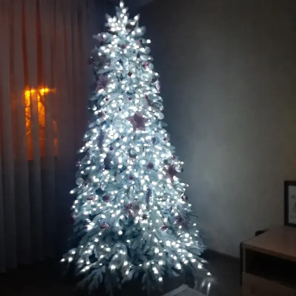 Заснеженная елка «Моника» (Литая хвоя) 230 см / 2,3 м