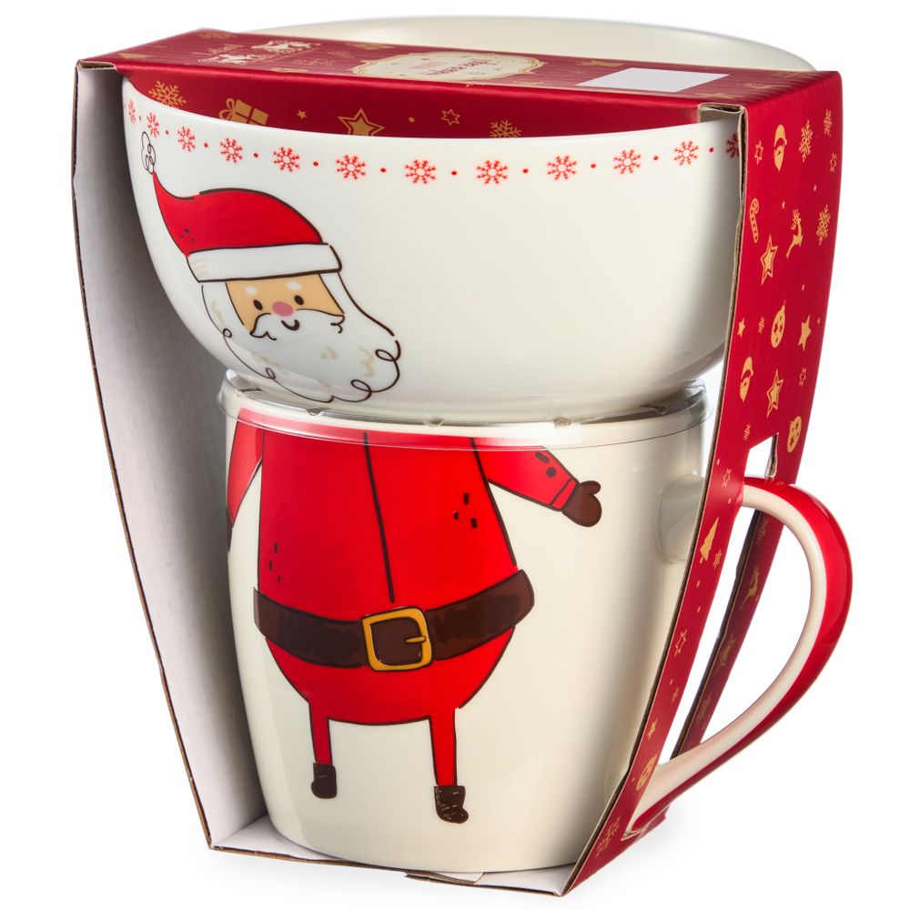 НАБОР ПОСУДЫ LEFARD "ДЕД МОРОЗ" 2 ПР. (КРУЖКА 360МЛ, САЛАТНИК 500МЛ)