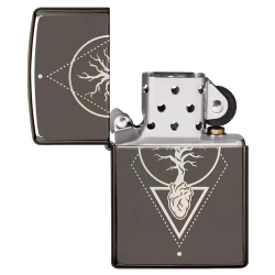 Зажигалка Zippo 49687 Heart of Tree Design, Black Ice