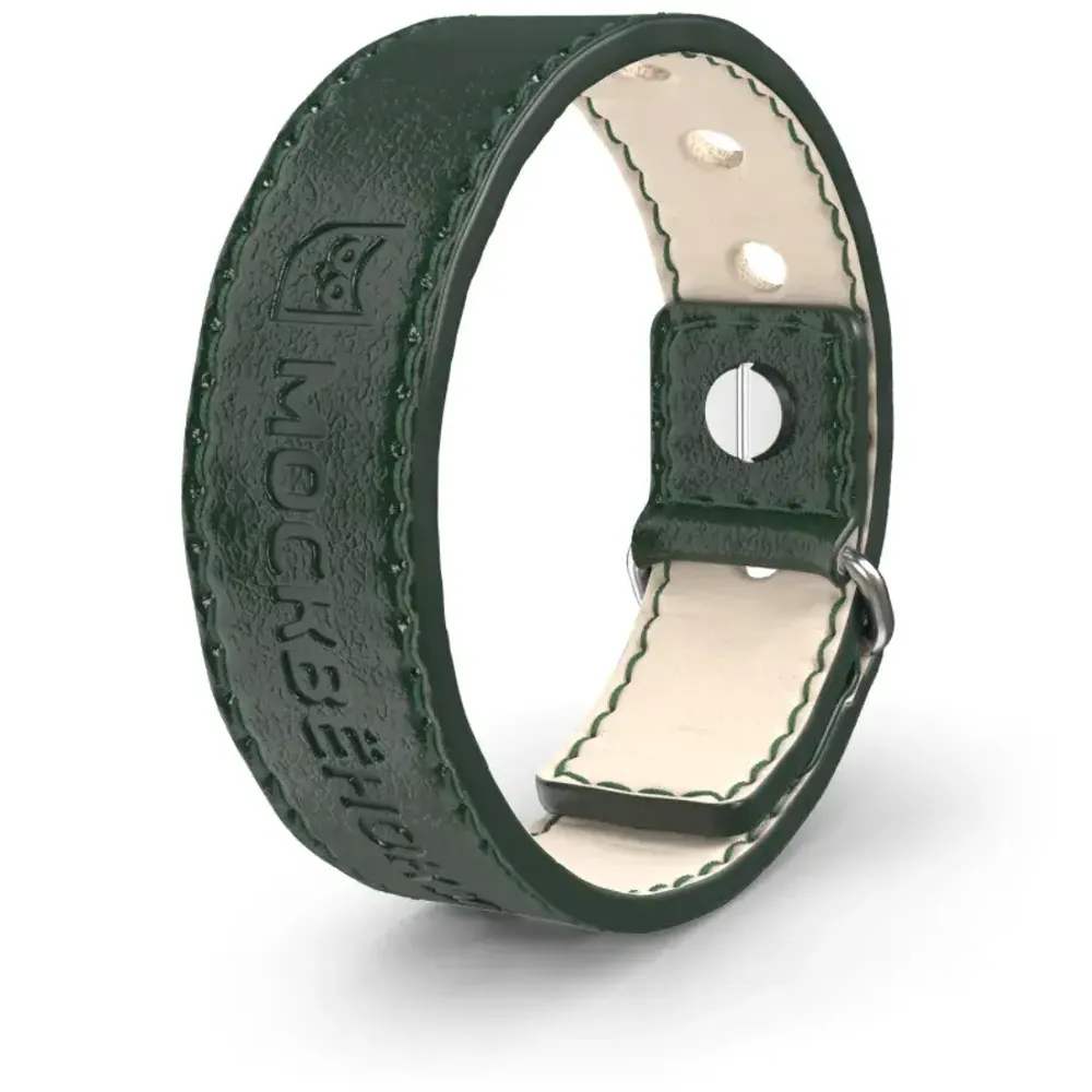 Кожаный браслет Москвёнок STYLE тёмно-зелёный (проход + питание)