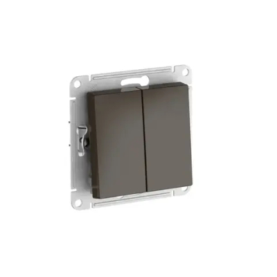 ATLASDESIGN 2-клавишный ВЫКЛЮЧАТЕЛЬ, сх.5, 10АХ, мех., быстрозажим. клем., МОККО