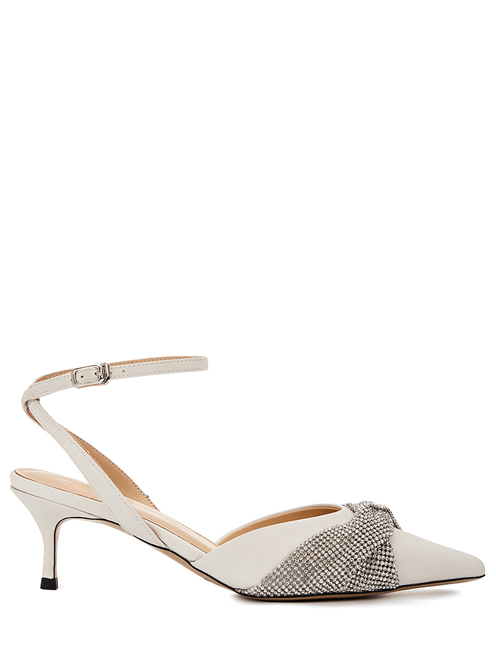 Женские босоножки белые со стразами