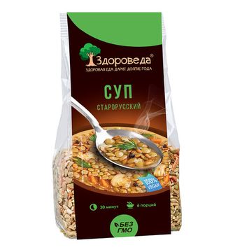 Суп старорусский из полбы и зеленой чечевицы "Здороведа", 250г.