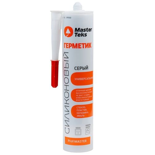 Герметик силиконовый универсальный MasterTeks серый 290 мл